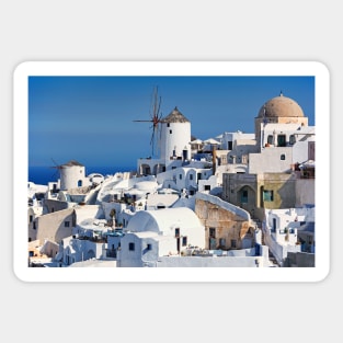 The famous windmills in Oia of Santorini, Greece Sticker